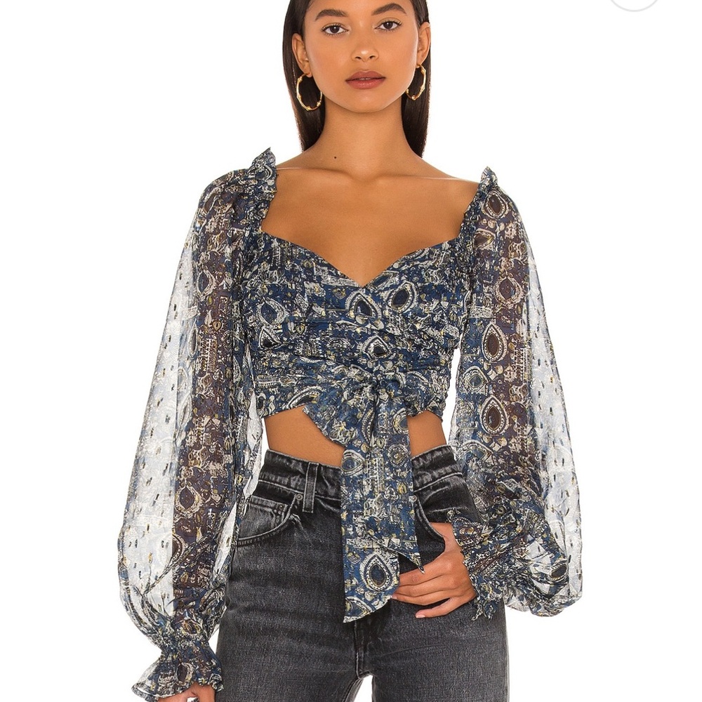 House of Harlow 1960 Crop Top Blouse